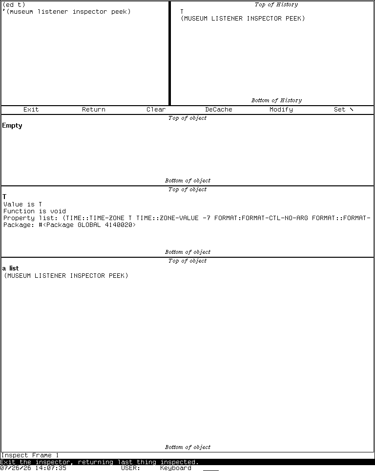 One System 303 interaction selecting Peek and reaching its process display.