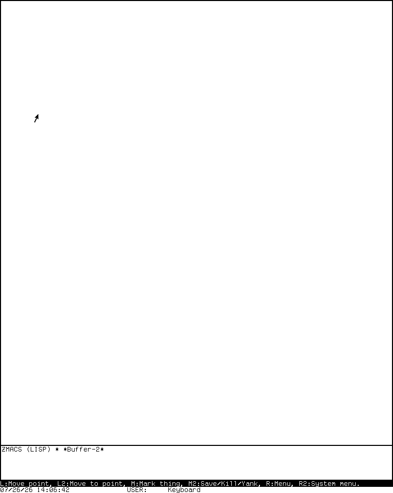 One Zmacs interaction changing from Text mode to Lisp mode through named commands.